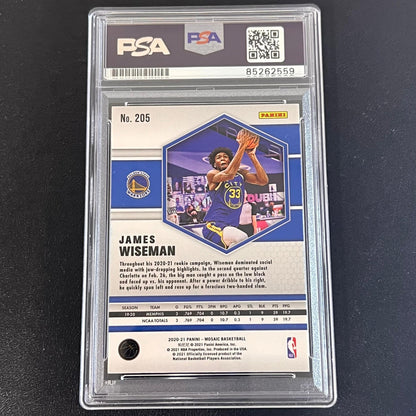 2020-21 Panini Mosiac #205 JAMES WISEMAN Signed Card AUTO PSA Slabbed RC Warrior