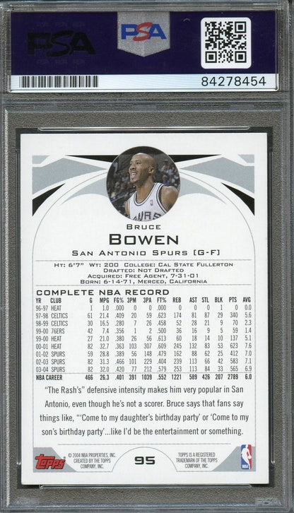 2004 Topps #95 Bruce Bowen Signed Card AUTO PSA Slabbed Spurs