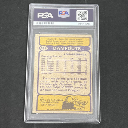 1979 #387 Dan Fouts signed card PSA Auto 10 Chargers