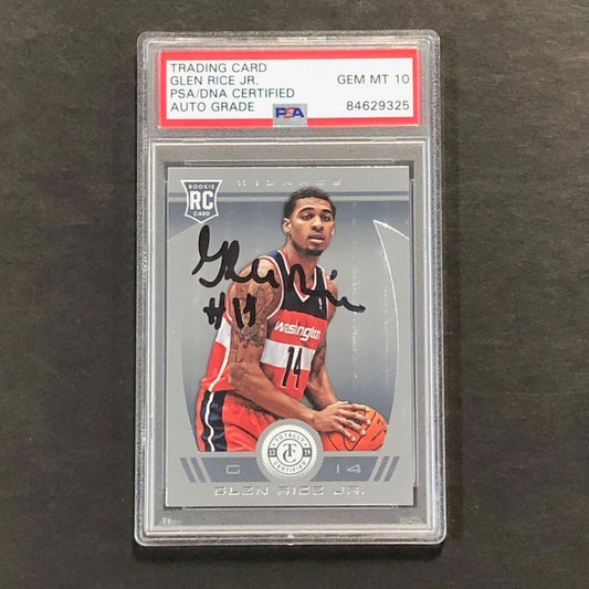 2013-14 Panini Totally Certified #219 Glen Rice Jr. Signed Card AUTO GRADE 10 PS