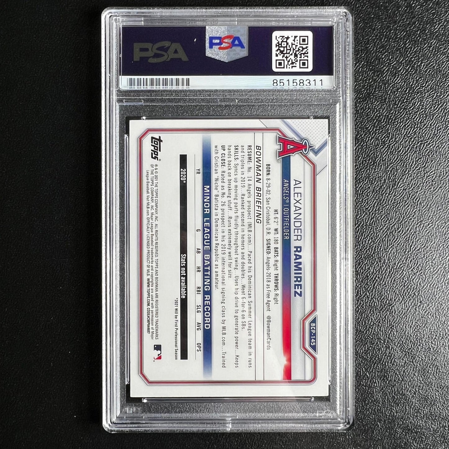 2021 Bowman Chrome #BCP-145 Alexander Ramirez Signed Card Colored Pattern Auto 1