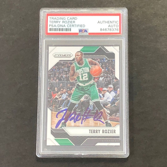 2016-17 Panini Prizm #49 Terry Rozier Signed Card PSA/DNA Slabbed Celtics