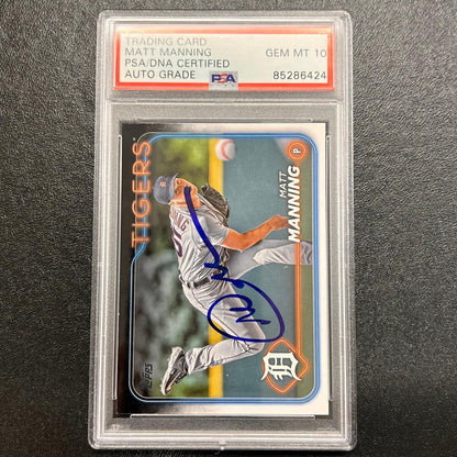 2024 Topps Series One #277 Matt Manning Signed Card PSA/DNA Authenticated Slabbe