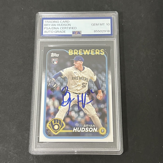 2023 Update Series One #US105 Bryan Hudson signed Rookie card PSA Auto 10