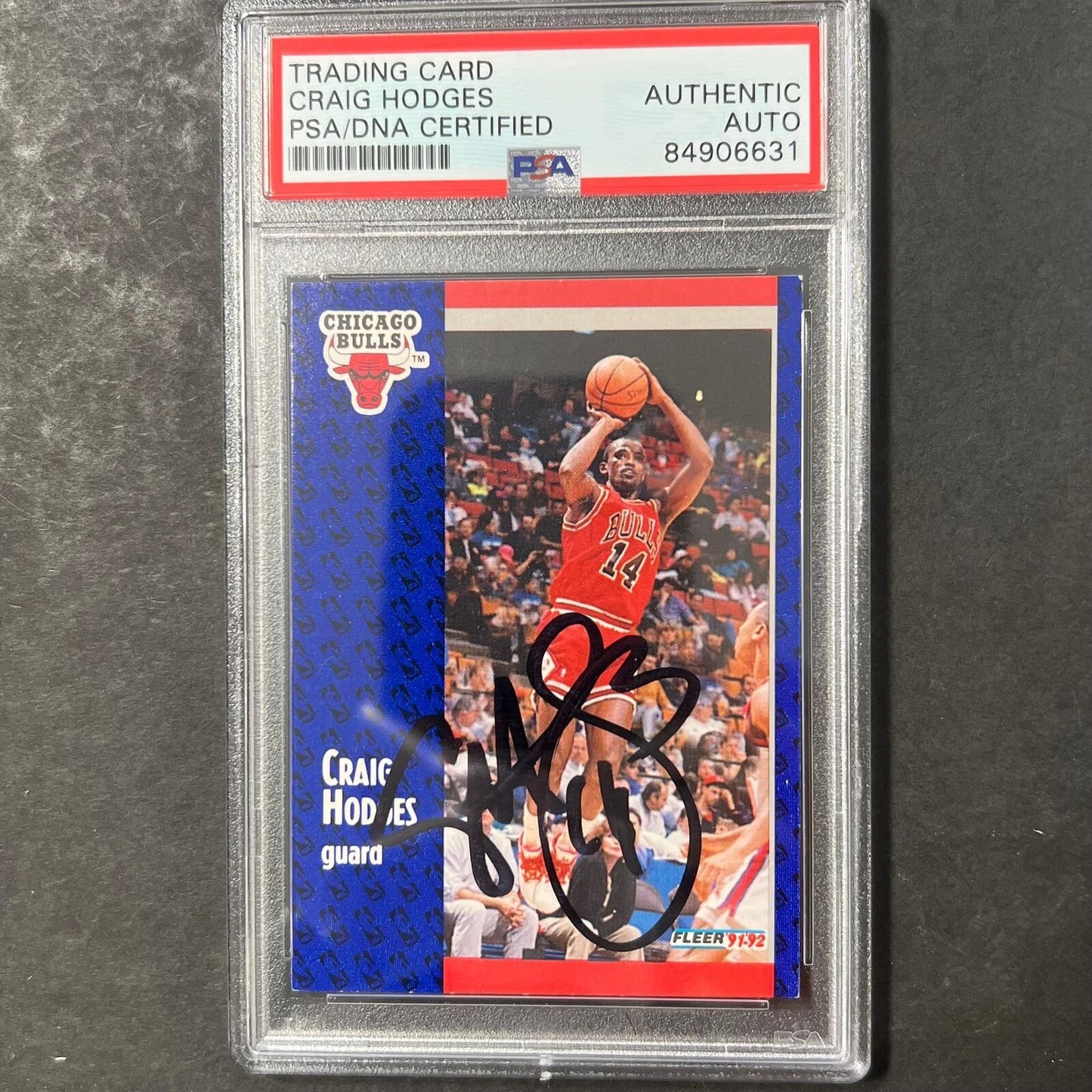 1991-92 Fleer #257 Craig Hodges Signed Card AUTO PSA Slabbed Bulls