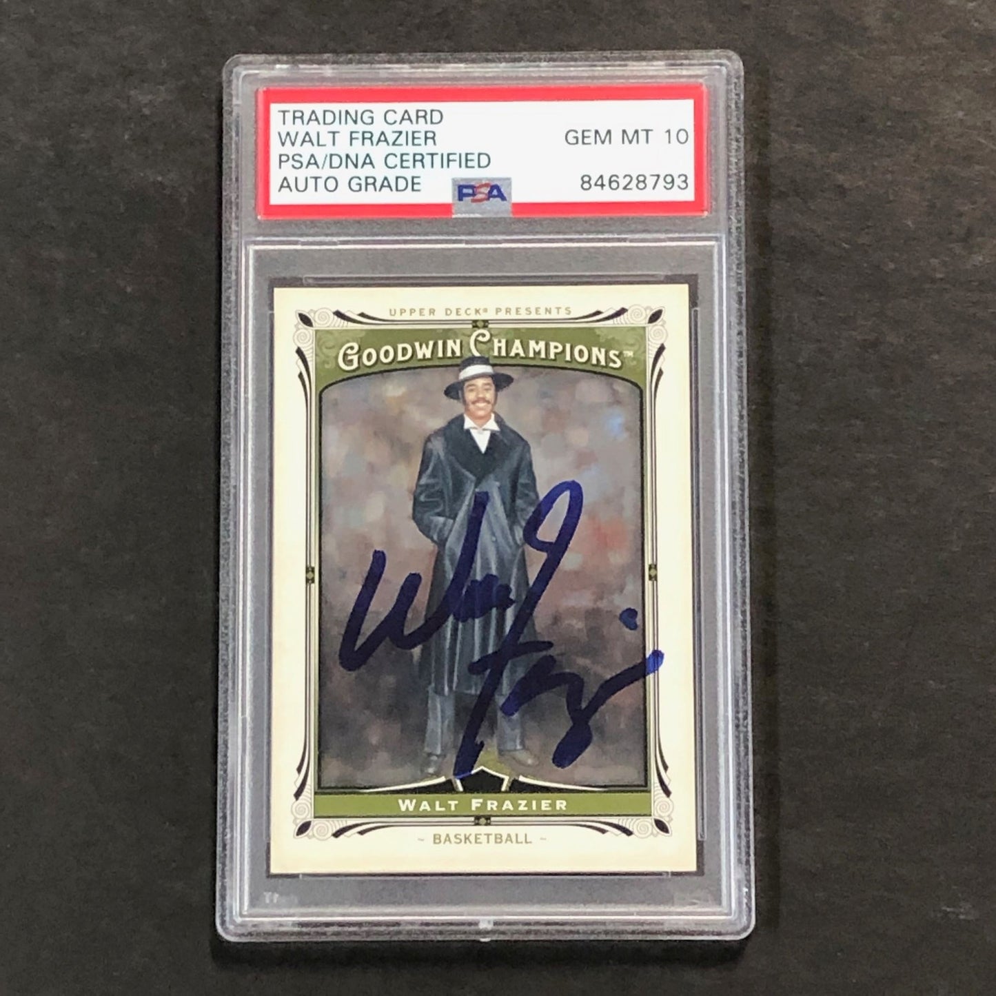 2013 Upper Deck Goodwin Champions #53 Walt Frazier Signed Card AUTO 10 PSA Slabb