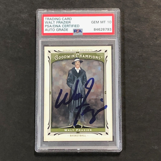 2013 Upper Deck Goodwin Champions #53 Walt Frazier Signed Card AUTO 10 PSA Slabb
