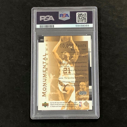 2003 Upper Deck MVP #MM3 Tim Duncan PSA 7 Monumental Moments