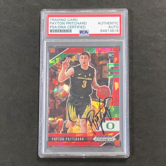 2020-21 Panini Prizm Draft Picks Cracked Red Ice #36 Payton Pritchard Signed Roo