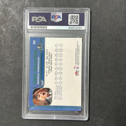 2001 Fleer #99 Wally Szczerbiak Signed Card AUTO PSA Slabbed Minnesota Timberwol