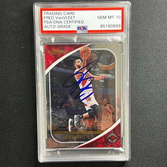 2020-21 Panini Illusions #92 Fred VanVleet Signed Card AUTO 10 PSA Slabbed Rapto