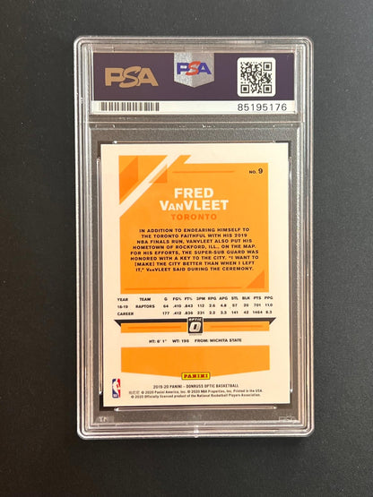 2019-20 Panini Donruss Optic #9 Fred VanVleet Signed Card AUTO PSA Slabbed Rapto