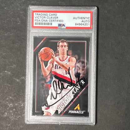 2013-14 Panini Pinnacle #125 Victor Claver Signed Card AUTO PSA Slabbed Trail Bl