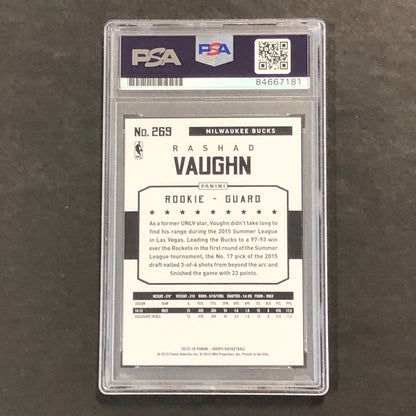 2015-16 Panini NBA Hoops #269 Rashad Vaughn Signed Card AUTO 10 PSA Slabbed RC R