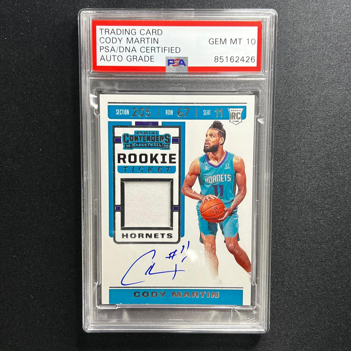 2019-20 Panini Mosaic #RTS-CMT Cody Martin Signed Card AUTO PSA/DNA Slabbed RC H