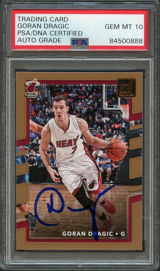 2017-18 Donruss Basketball #76 Goran Dragic Signed Card AUTO 10 PSA/DNA Slabbed