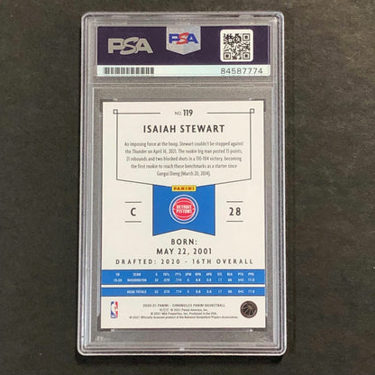 2020-21 Panini Chronicles #119 ISAIAH STEWART Signed Card AUTO PSA Slabbed RC Pi