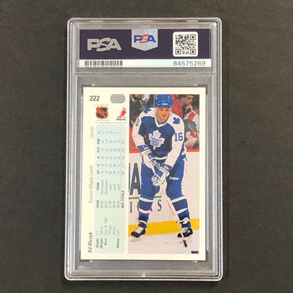 1990 Upper Deck #222 Ed Olczyk Signed Card AUTO PSA slabbed Maple Leafs