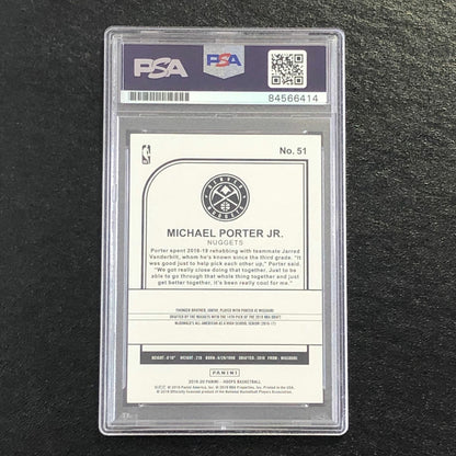 2019-20 NBA Hoops #51 Michael Porter Jr. Signed AUTO 10 PSA Slabbed Nuggets