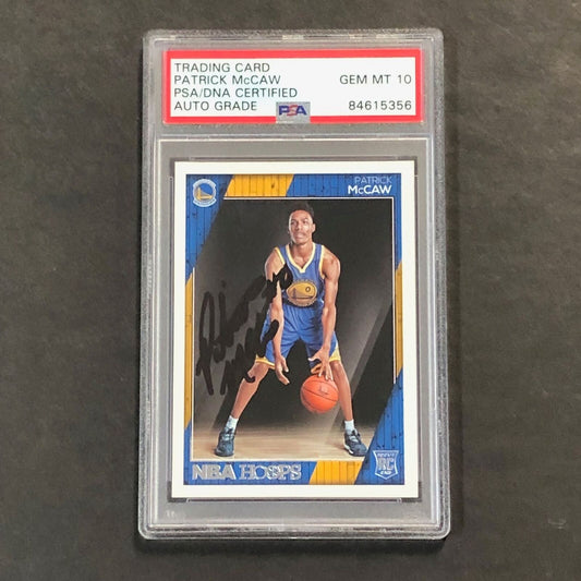 2016-17 NBA Hoops #293 Patrick McCaw Signed Card AUTO 10 PSA Slabbed RC Warriors