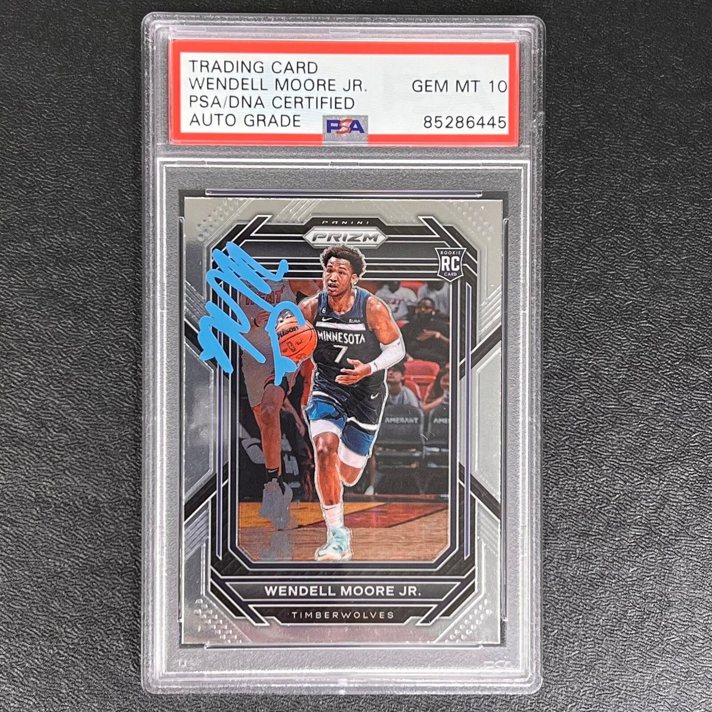 2022-23 Panini Prizm #221 Wendell Moore Jr. Signed Card AUTO 10 PSA Slabbed Timb