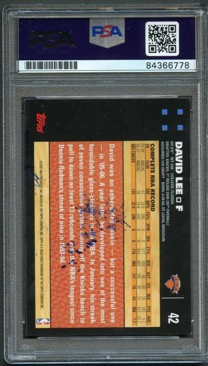 2007-08 Topps #42 David Lee Signed Card AUTO PSA Slabbed