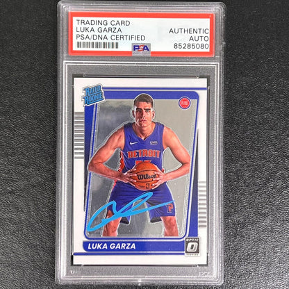 2021-22 Panini Donruss Optic Rated Rookie #164 Luka Garza Signed Card AUTO PSA S