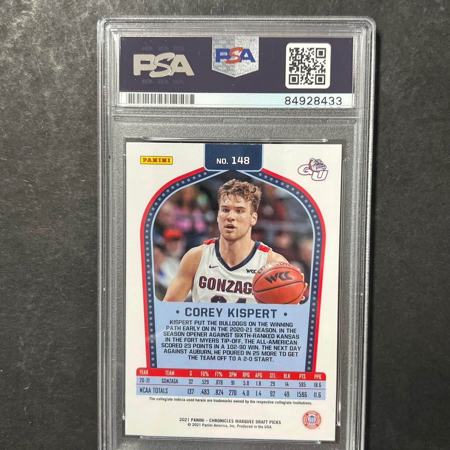 2021 Panini Chronicles Marquee Draft Picks #148 COREY KISPERT Signed Card AUTO P