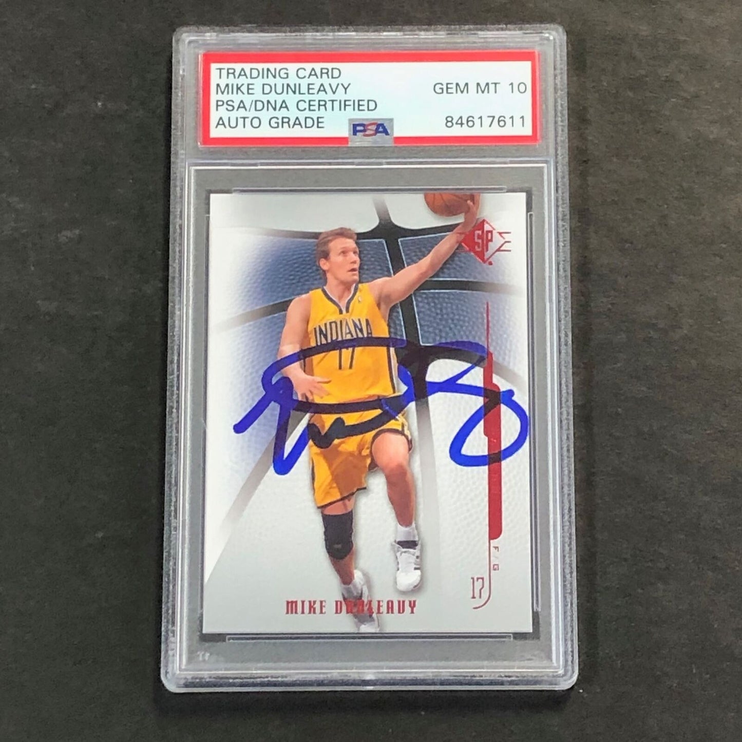 2008-09 Upper Deck #17 Mike Dunleavy Signed Card AUTO 10 PSA/DNA Slabbed Pacers