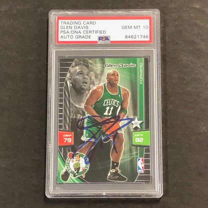 2009-10 Adrenalyn XL #70 Glen Davis Signed Card AUTO 10 PSA/DNA Slabbed Celtics