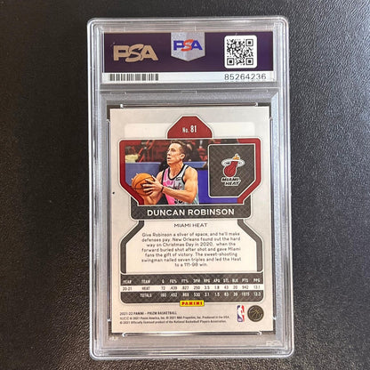 2021-22 Panini Prizm #81 Duncan Robinson Signed Card PSA Slabbed Heat