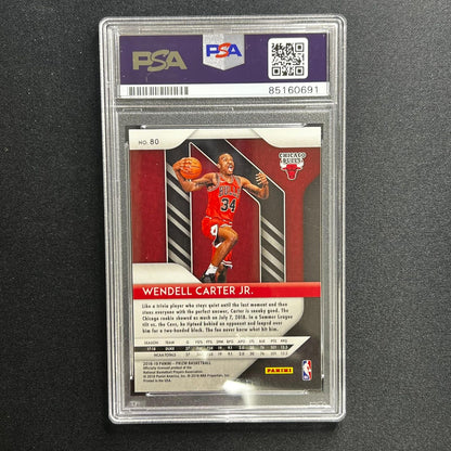 2018-19 Panini Prizm #80 Wendell Carter Jr Signed Card PSA/DNA AUTO 10 Bulls