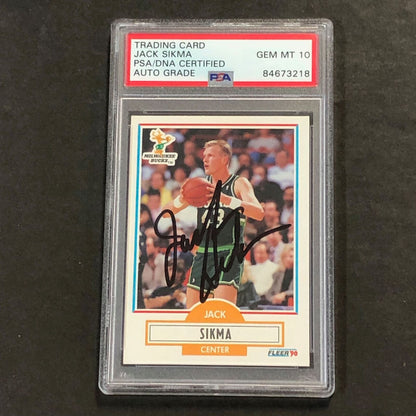 1990 Fleer #110 Jack Sikma Signed Card AUTO 10 PSA/DNA Slabbed Bucks