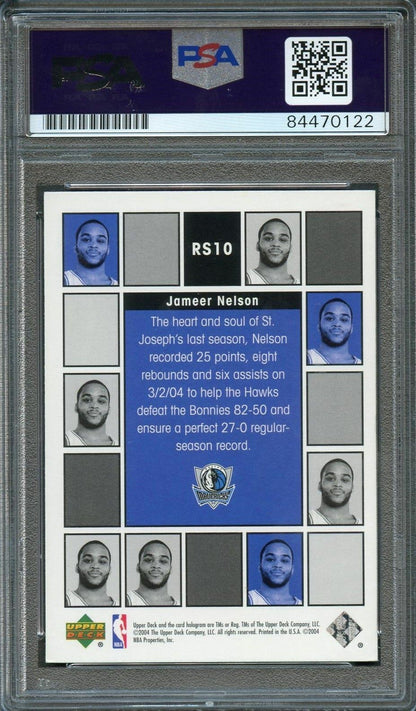 2004-05 Upper Deck Rookie Scrapbook #RS10 JAMEER NELSON Signed Card AUTO PSA Sla