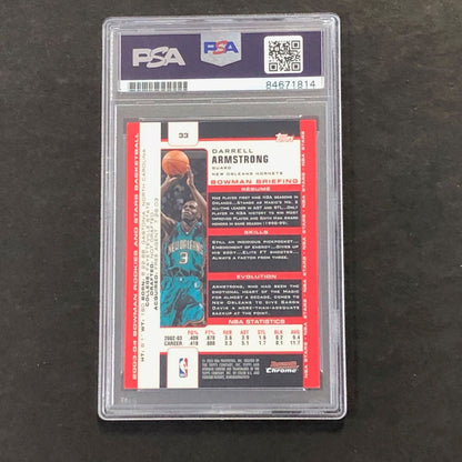 2002-03 Bowman Chrome #33 Darrell Armstrong Signed Card AUTO PSA Slabbed Hornets