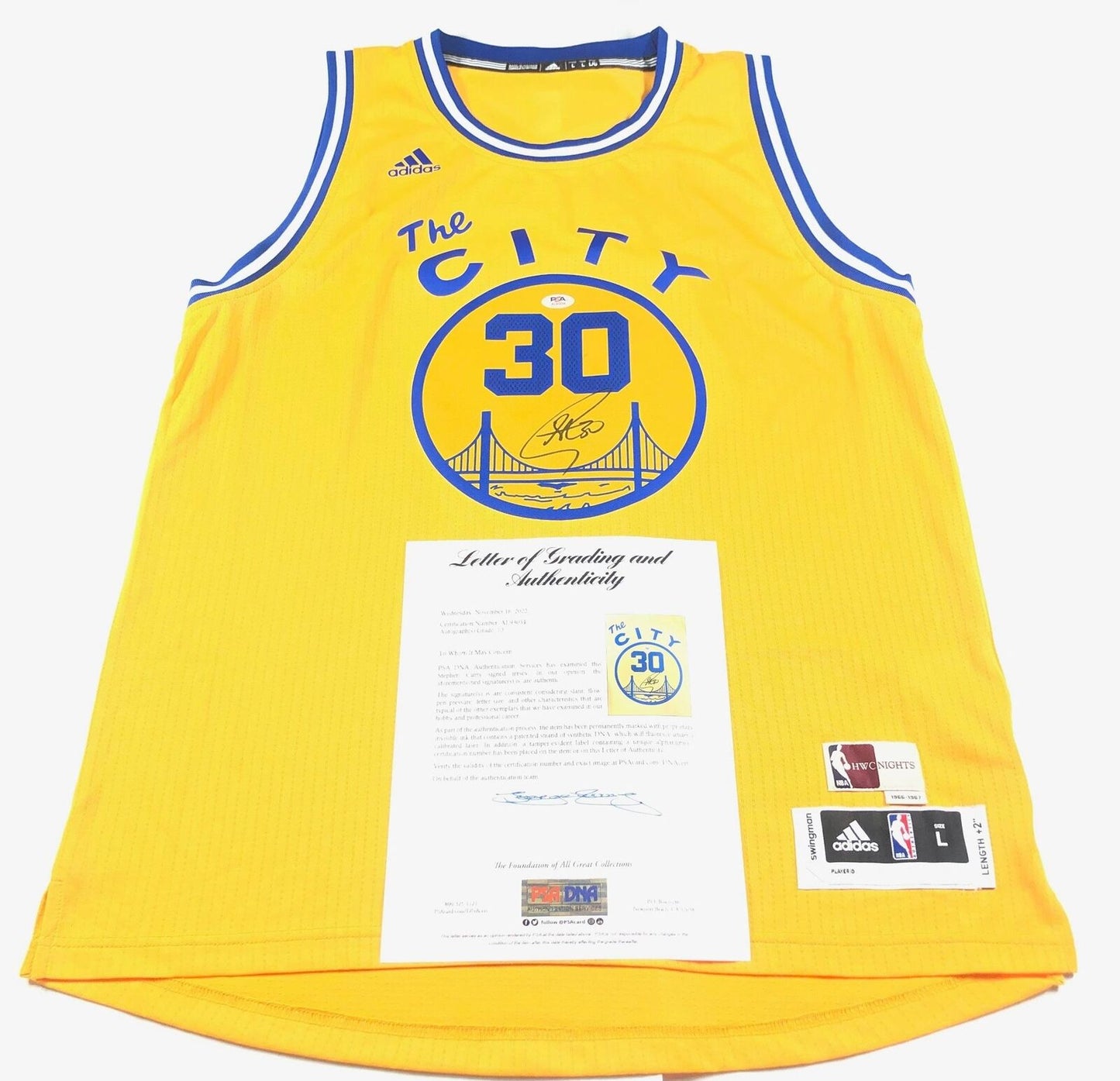 Stephen Curry signed jersey PSA/DNA Auto Grade 10 Autographed WARRIORS