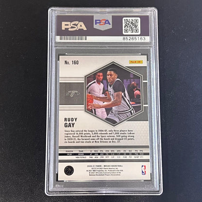 2020-21 Panini Mosaic #160 Rudy Gay Signed AUTO PSA Slabbed Spurs