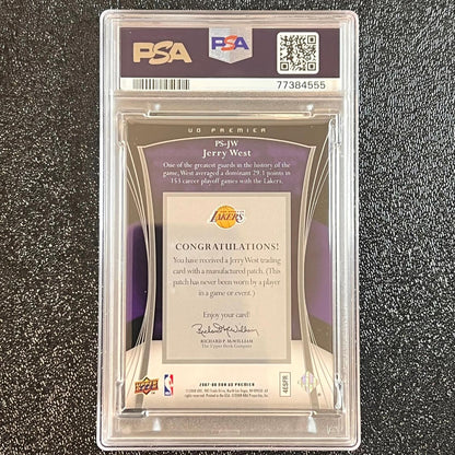2007 Upper Deck Premier Stitchings Patches #PS-JW JERRY WEST Signed Card Authent