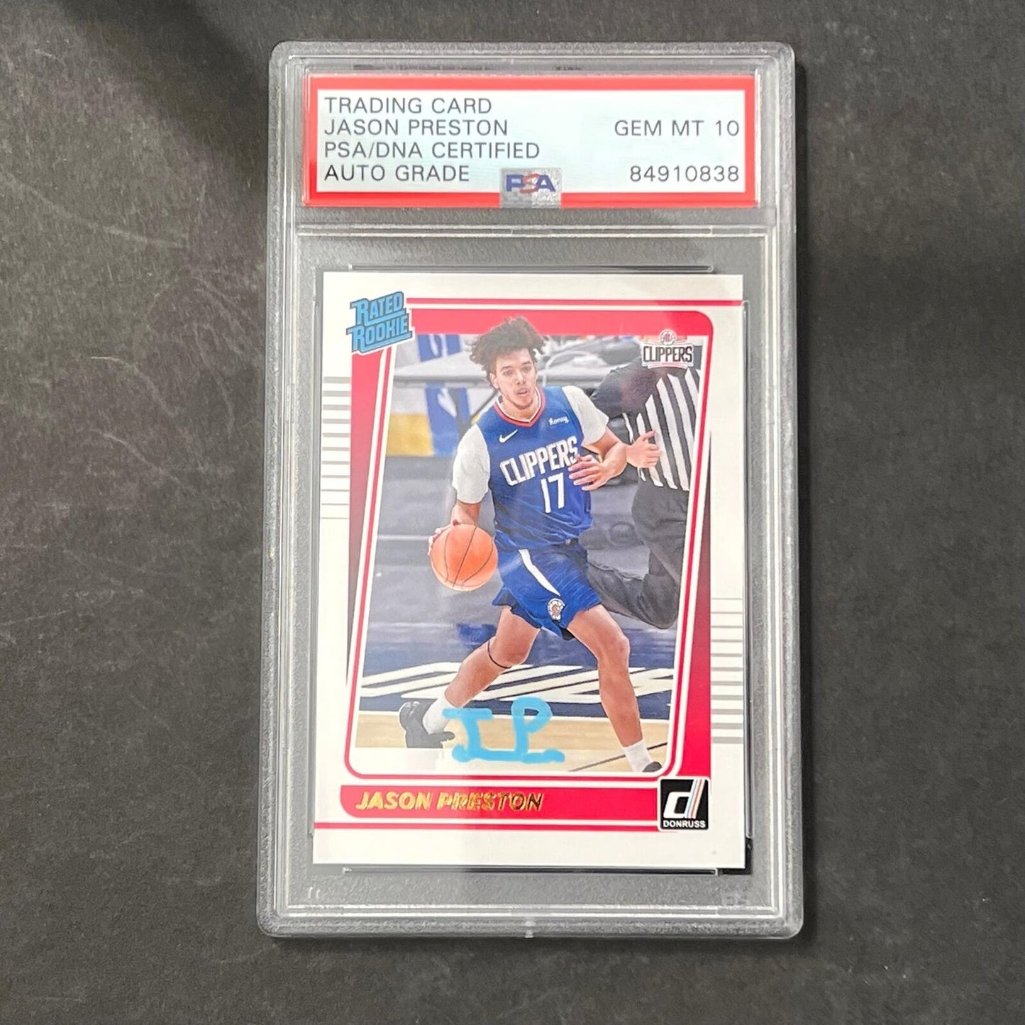 2021-22 Panini Donruss Rated Rookie #210 Jason Preston Signed Card PSA Gem MT 10