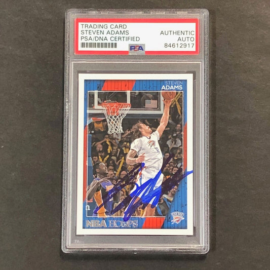 2016-17 NBA Hoops #132 Steven Adams Signed Card Auto PSA/DNA Slabbed Thunder