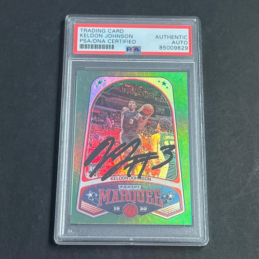 2019-20 Panini Chronicles Marquee #247 Keldon Johnson Signed Card Auto PSA Slabb