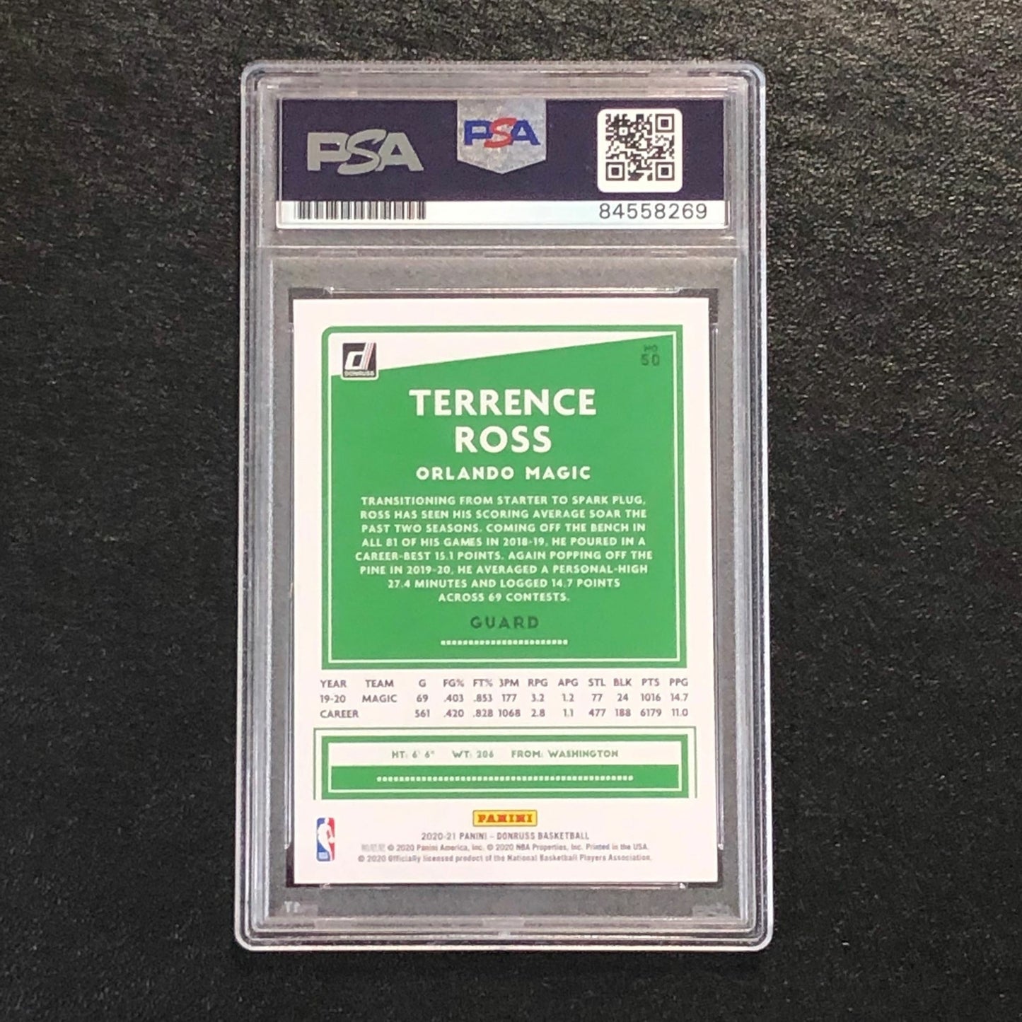 2020-21 Panini Donruss #50 Terrence Ross Signed Card AUTO PSA Slabbed Magic