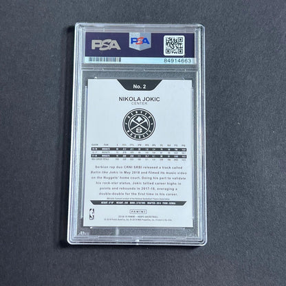2018-19 Panini NBA Hoops #2 Nikola Jokic Signed Card Auto Grade 10 PSA Slabbed N