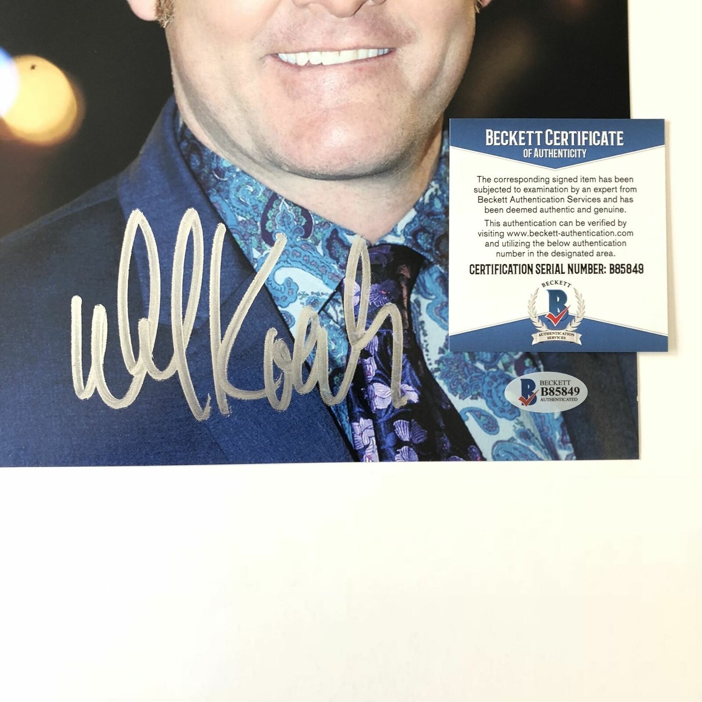 Dave Koechner signed 8x10 photo BAS Beckett Autographed