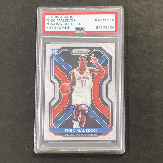 2020-21 Panini Prizm #289 Theo Maledon Signed Card AUTO GRADE 10 PSA Slabbed RC