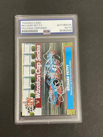 1991 Pro Set Racing #47 Richard Petty Signed Card AUTO PSA Slabbed Nascar