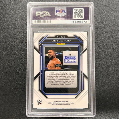 2023 Panini Prizm Smackdown #133 Cruz Del Toro Signed Card AUTO PSA/DNA Slabbed