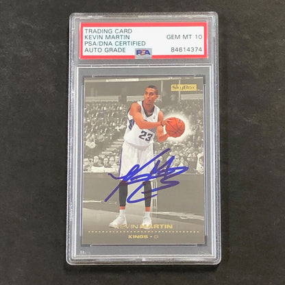 2008-09 SkyBox #140 Kevin Martin Signed Card AUTO 10 PSA Slabbed Kings