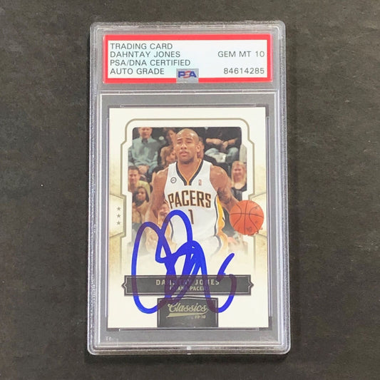 2009-10 Classics Basketball #47 Dahntay Jones Signed Card AUTO 10 PSA Slabbed Pa