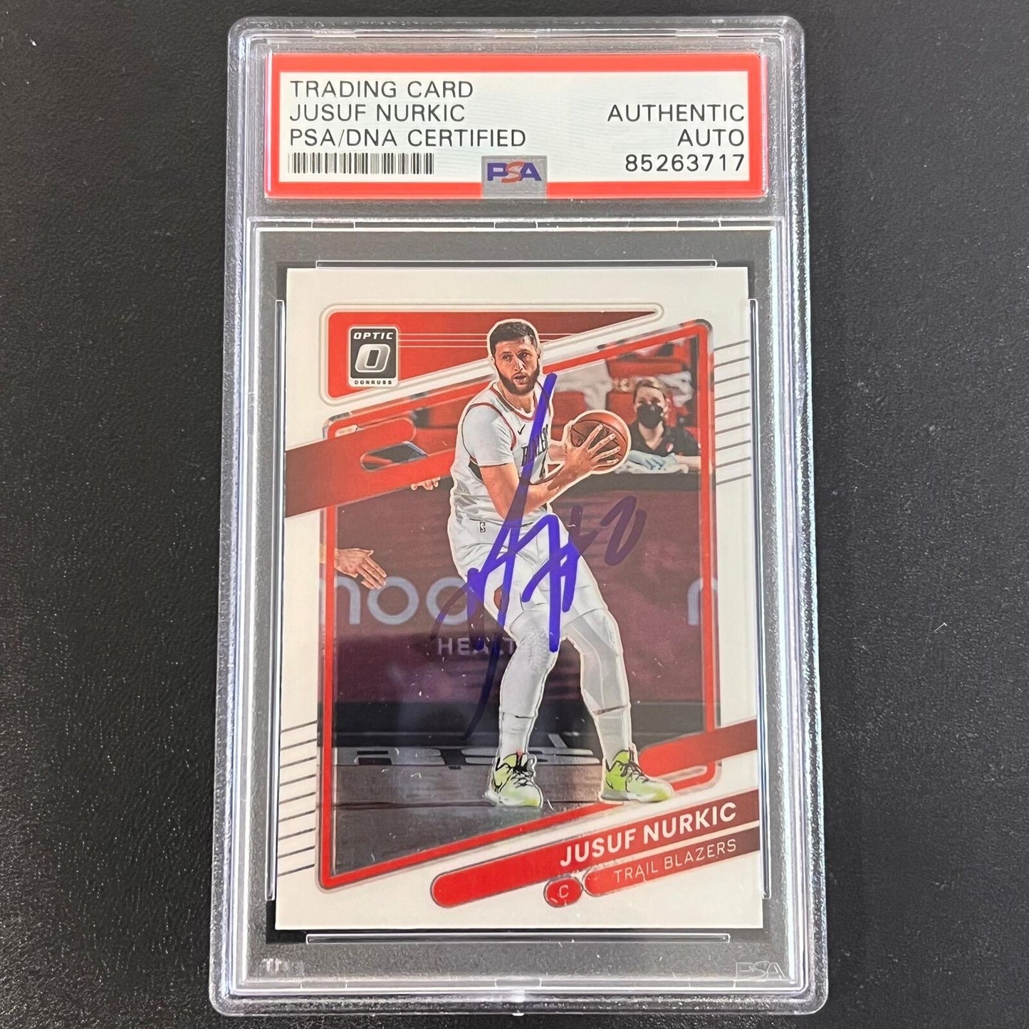 2021-22 Panini Donruss Optic #52 Jusuf Nurkic Signed AUTO PSA Slabbed Trail Blaz